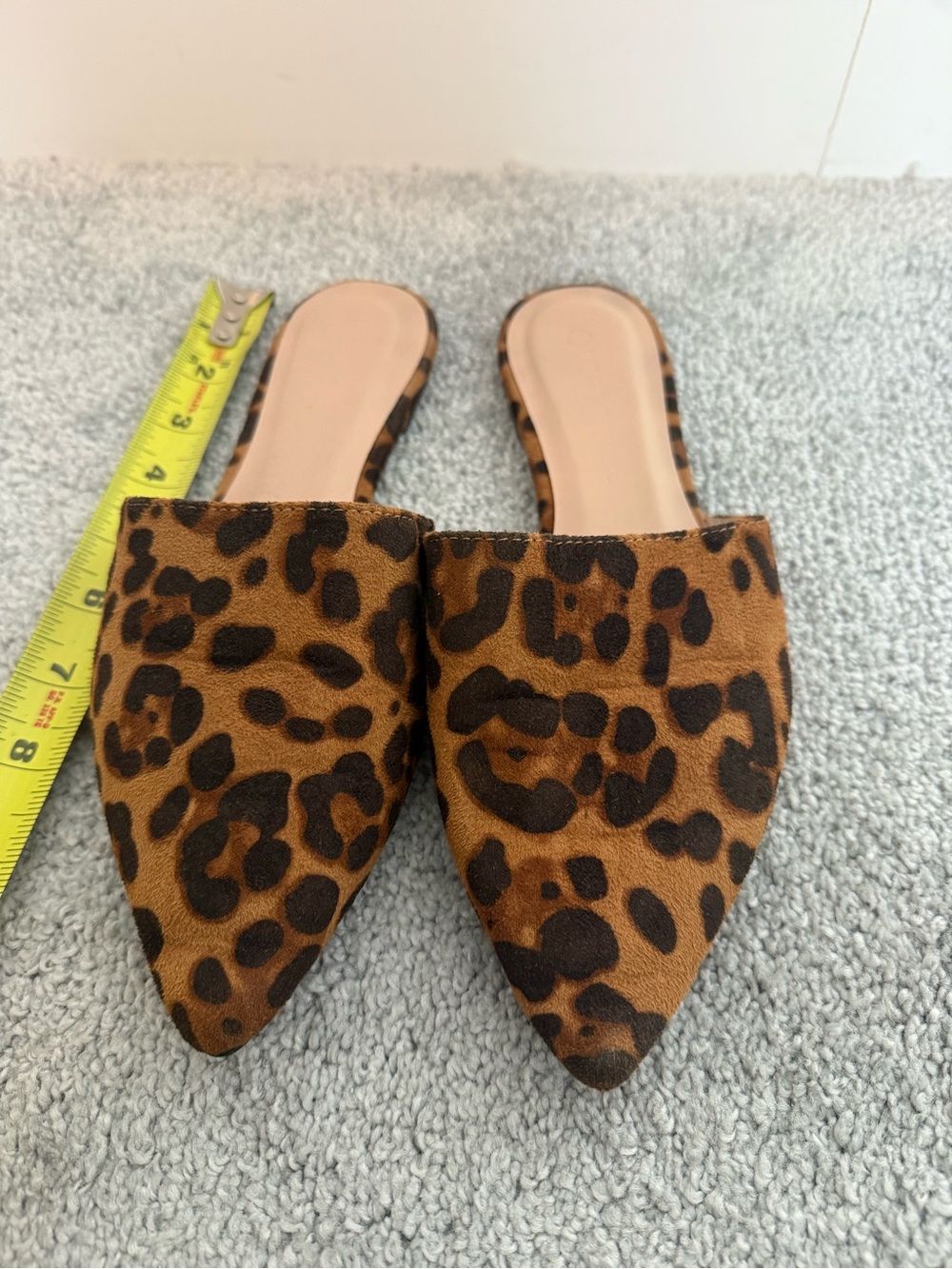 Wild Diva Leopard Print Pointed Toe Slide Mules - Brown/Black